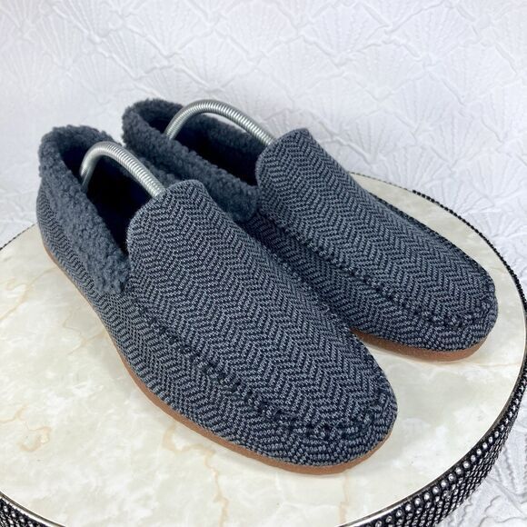 Rothy’s Shoes Mens Size 11 Gray The Merino Wool Sherpa Slipper Comfort Loafers - Picture 2 of 12